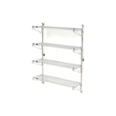 Nexel    Poly-Green    Wall Mount Wire Shelving - 72W X 14D X 63H 4-Shelf Starter